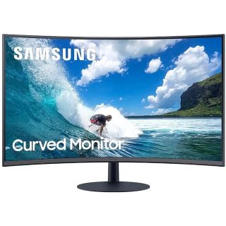 Samsung T55 | Curved Monitor | 27" Full HD | 1920 x 1080 Resolution | 75Hz Refresh Rate AMD FreeSync | VA Panel | HDMI | Display Port | D-Sub | 4ms Response Time